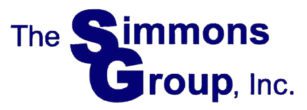 A blue and white logo for simmers group
