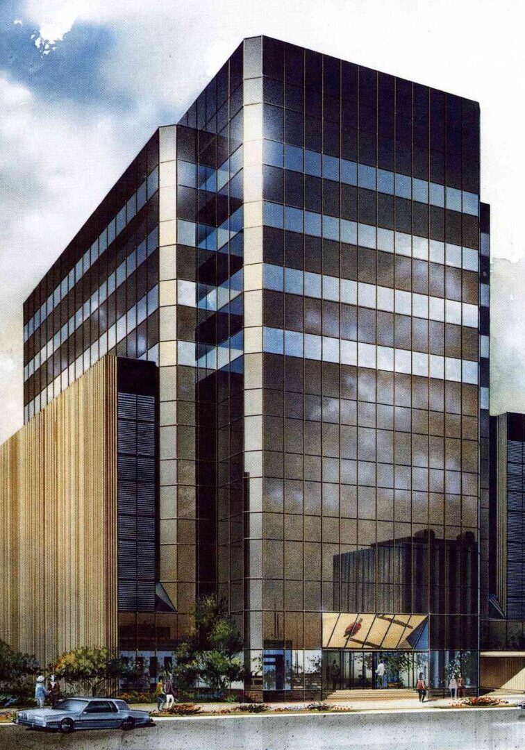 A rendering of the building that is being built.